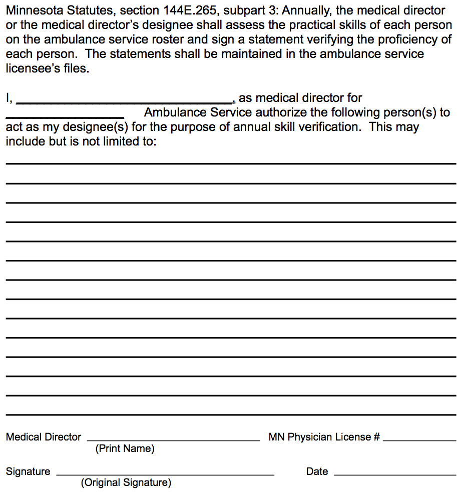 Skills Verification Form