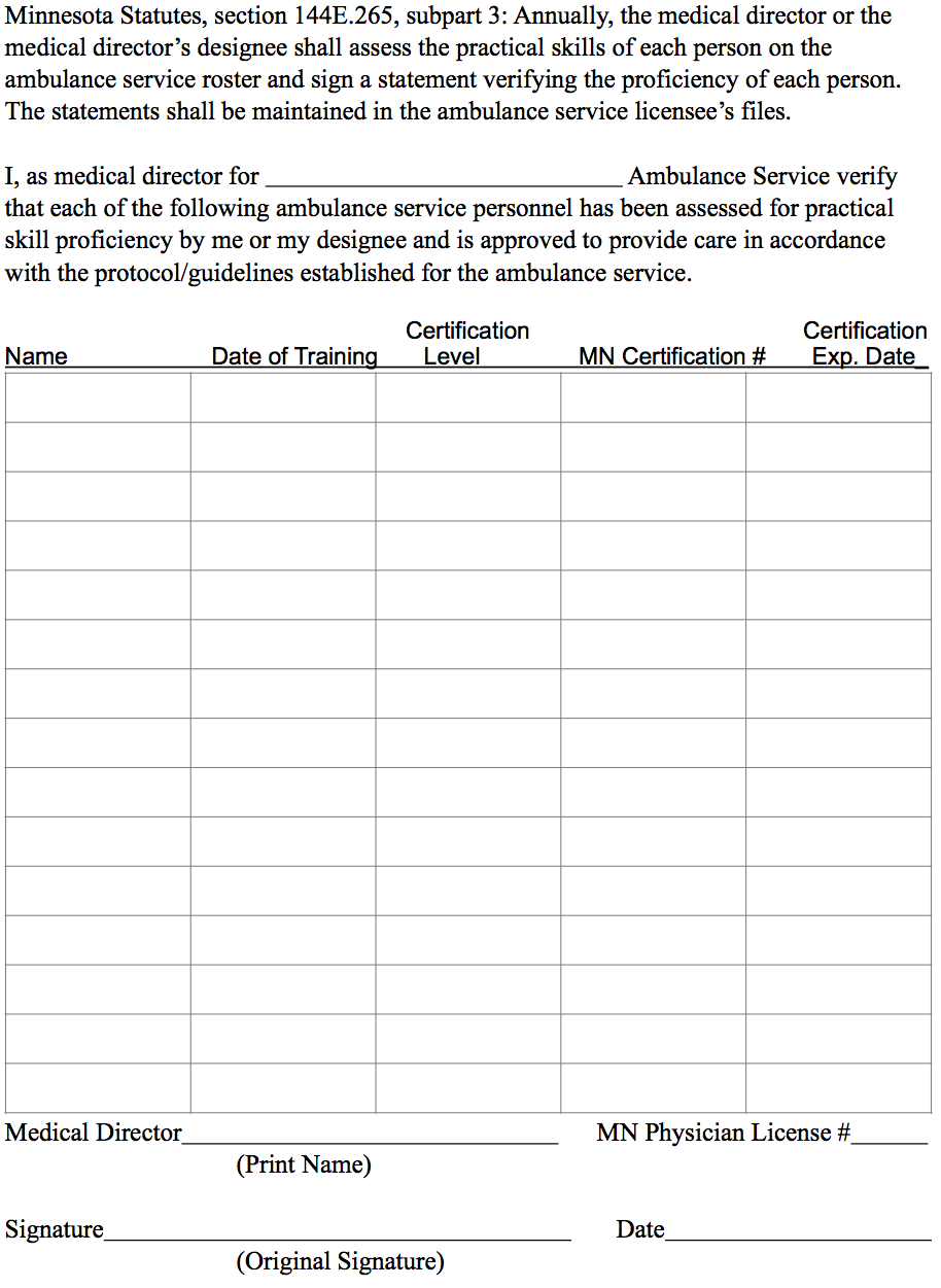 Skills Verification Form